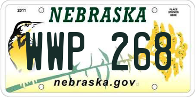 NE license plate WWP268