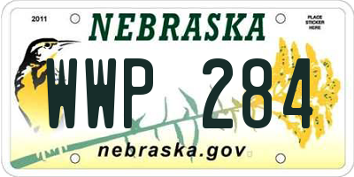 NE license plate WWP284