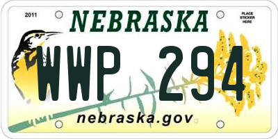 NE license plate WWP294