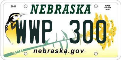 NE license plate WWP300