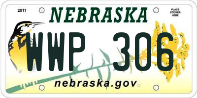 NE license plate WWP306