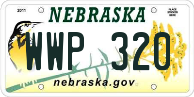 NE license plate WWP320