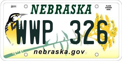 NE license plate WWP326