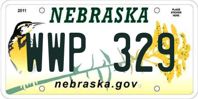 NE license plate WWP329