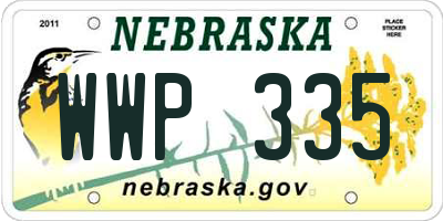 NE license plate WWP335