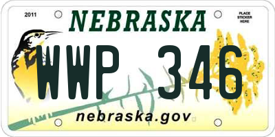 NE license plate WWP346