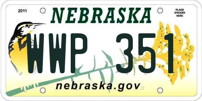NE license plate WWP351