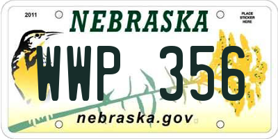 NE license plate WWP356