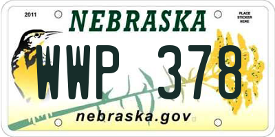 NE license plate WWP378