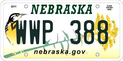 NE license plate WWP388