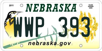 NE license plate WWP393