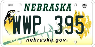 NE license plate WWP395