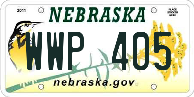 NE license plate WWP405