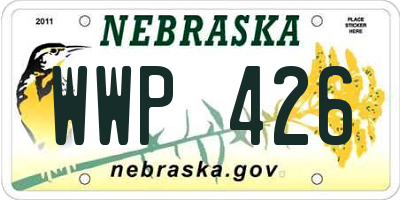 NE license plate WWP426
