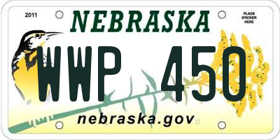 NE license plate WWP450