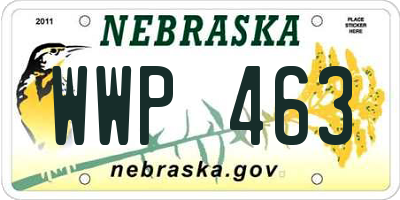 NE license plate WWP463