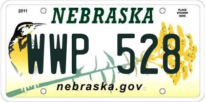 NE license plate WWP528