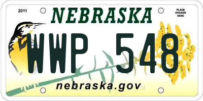 NE license plate WWP548