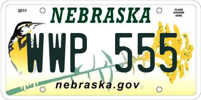 NE license plate WWP555