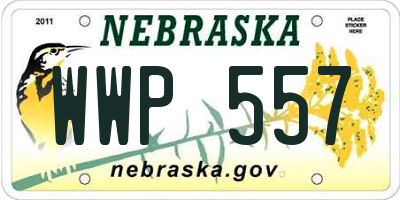 NE license plate WWP557