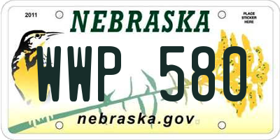 NE license plate WWP580