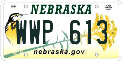 NE license plate WWP613
