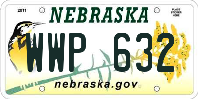 NE license plate WWP632