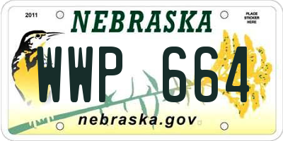NE license plate WWP664