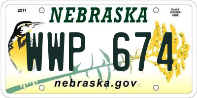 NE license plate WWP674