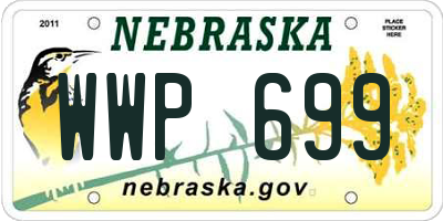 NE license plate WWP699