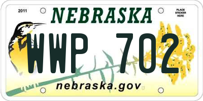 NE license plate WWP702