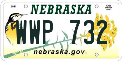 NE license plate WWP732