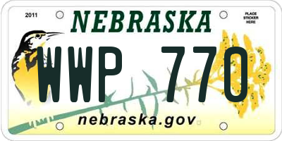 NE license plate WWP770