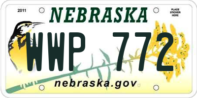 NE license plate WWP772