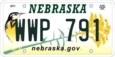 NE license plate WWP791