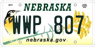 NE license plate WWP807