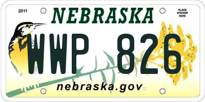 NE license plate WWP826