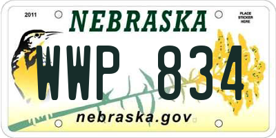 NE license plate WWP834