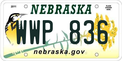 NE license plate WWP836