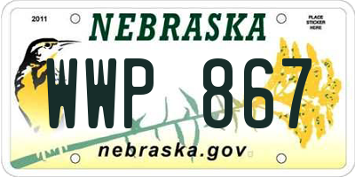 NE license plate WWP867