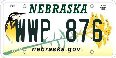 NE license plate WWP876