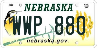 NE license plate WWP880