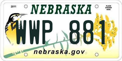 NE license plate WWP881