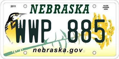 NE license plate WWP885