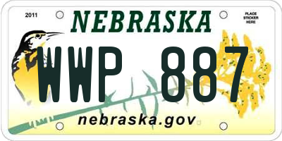 NE license plate WWP887