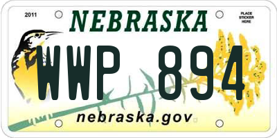 NE license plate WWP894