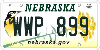 NE license plate WWP899