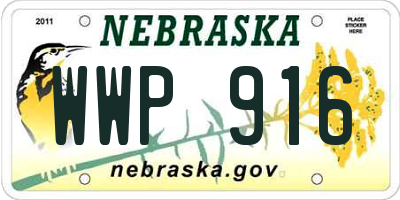 NE license plate WWP916