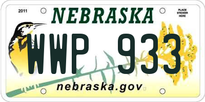 NE license plate WWP933