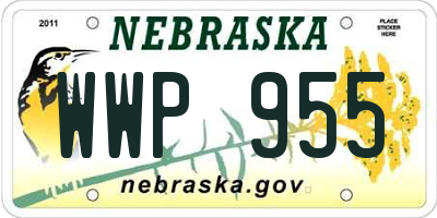 NE license plate WWP955